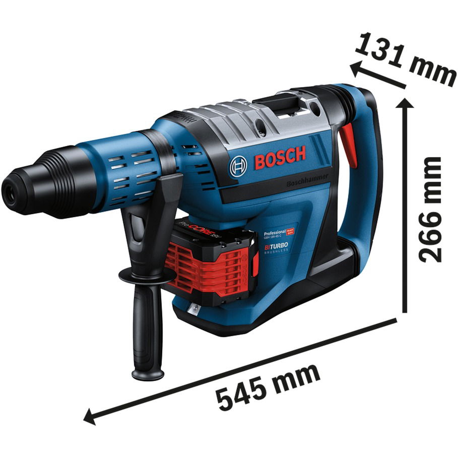 Akumuliatorinis perforatorius BOSCH PRO BITURBO GBH 18V-45 C (2x ProCORE18V 12.0Ah, Bluetooth) - 3