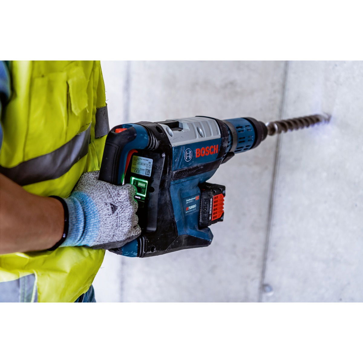 Akumuliatorinis perforatorius BOSCH PRO BITURBO GBH 18V-45 C (2x ProCORE18V 12.0Ah, Bluetooth) - 6