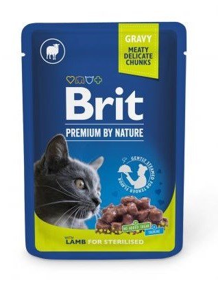 Konservuotas ėdalas katėms Brit Premium Lamb for Sterilised, 100 g