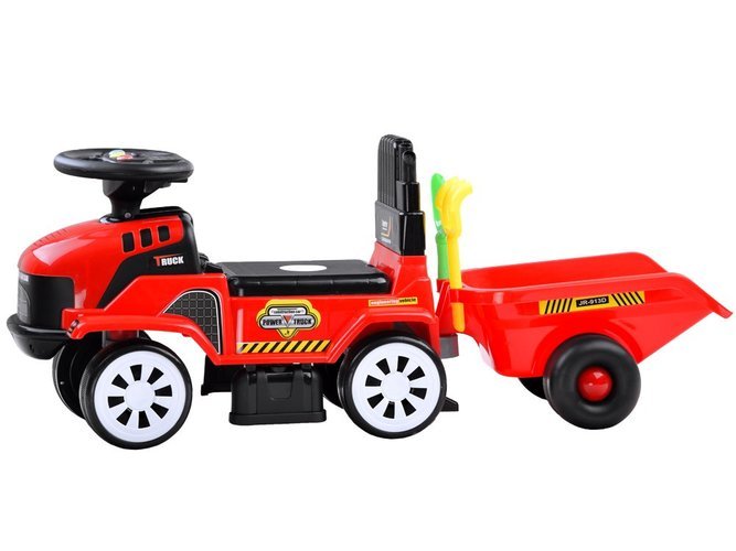 Paspiriamas traktorius su priekaba, garsais ir šviesom, raudonas - 2