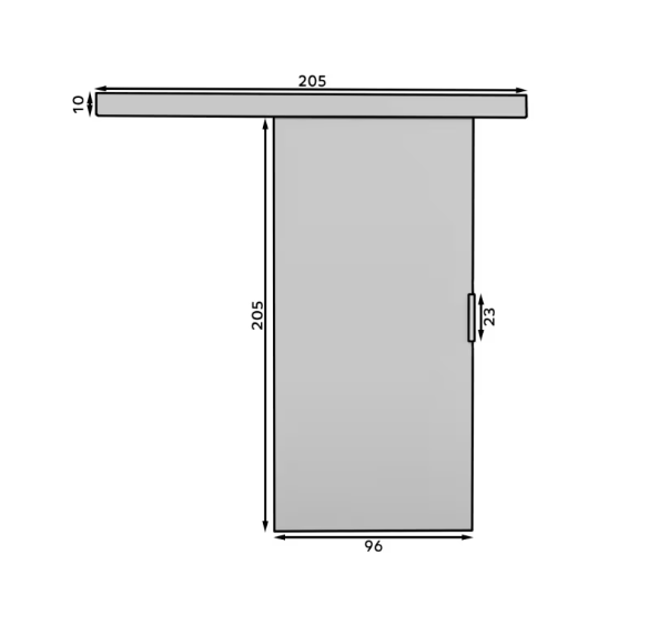 Stumdomos durys PIXI 96, 96 x 205 cm, pilka - 3