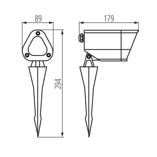 Įsmeigiamas lauko šviestuvas KANLUX VORA SP 20 GR, IP44, GU10, max 7W, juodos sp 18x9x29cm - 6