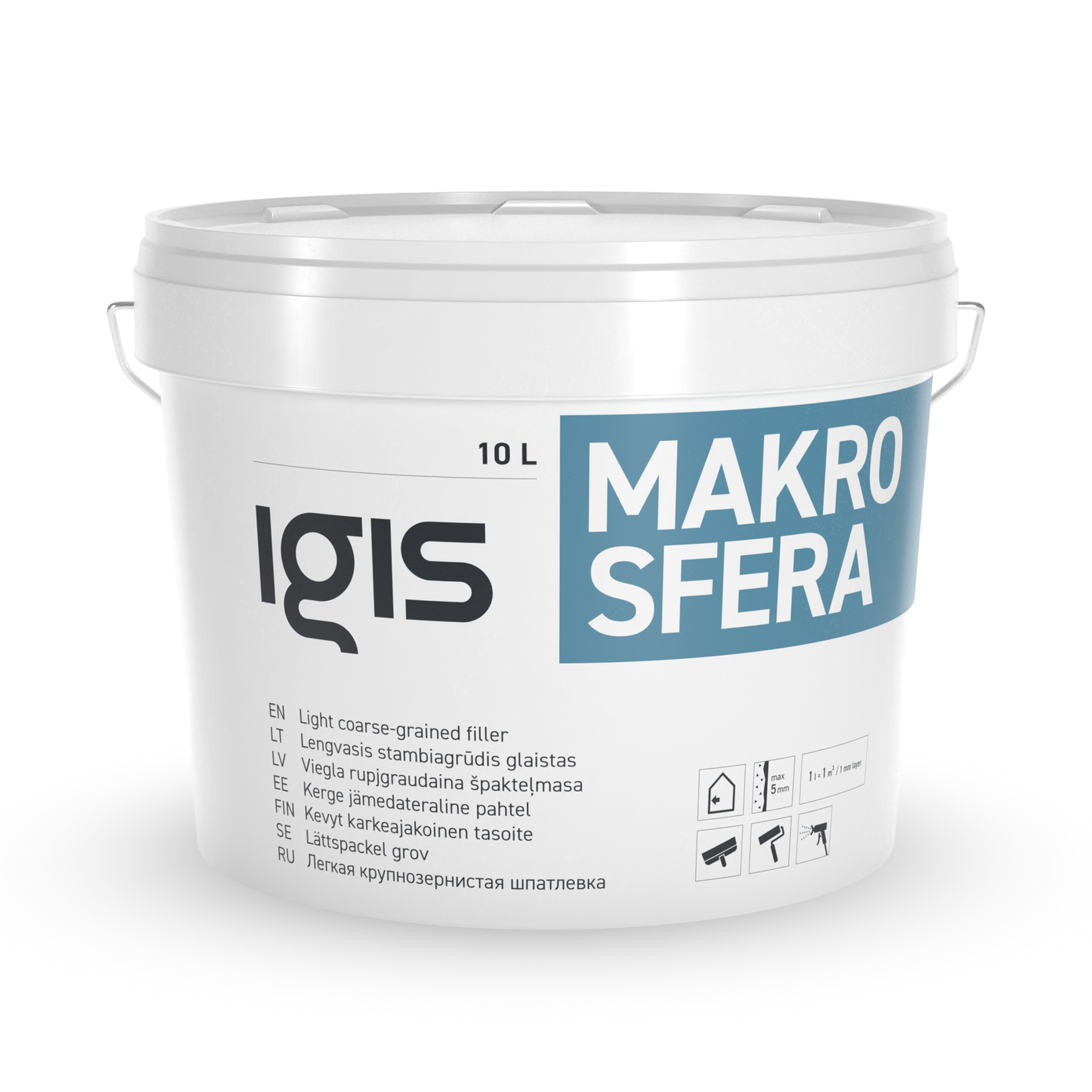 Lengvas stambiagrūdis glaistas IGIS MAKROSFERA, 10 l 10,00 L-0