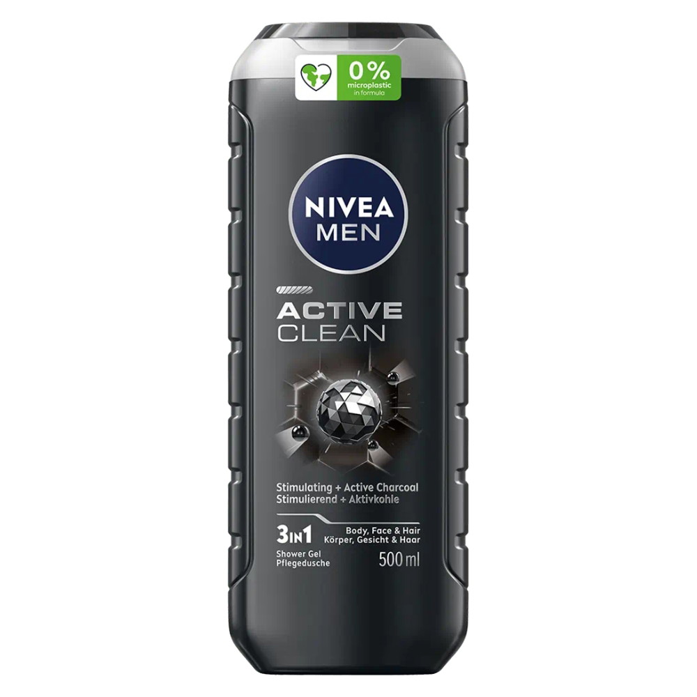 Valomoji dušo želė 3 viename Nivea Men Active Clean, 500 ml