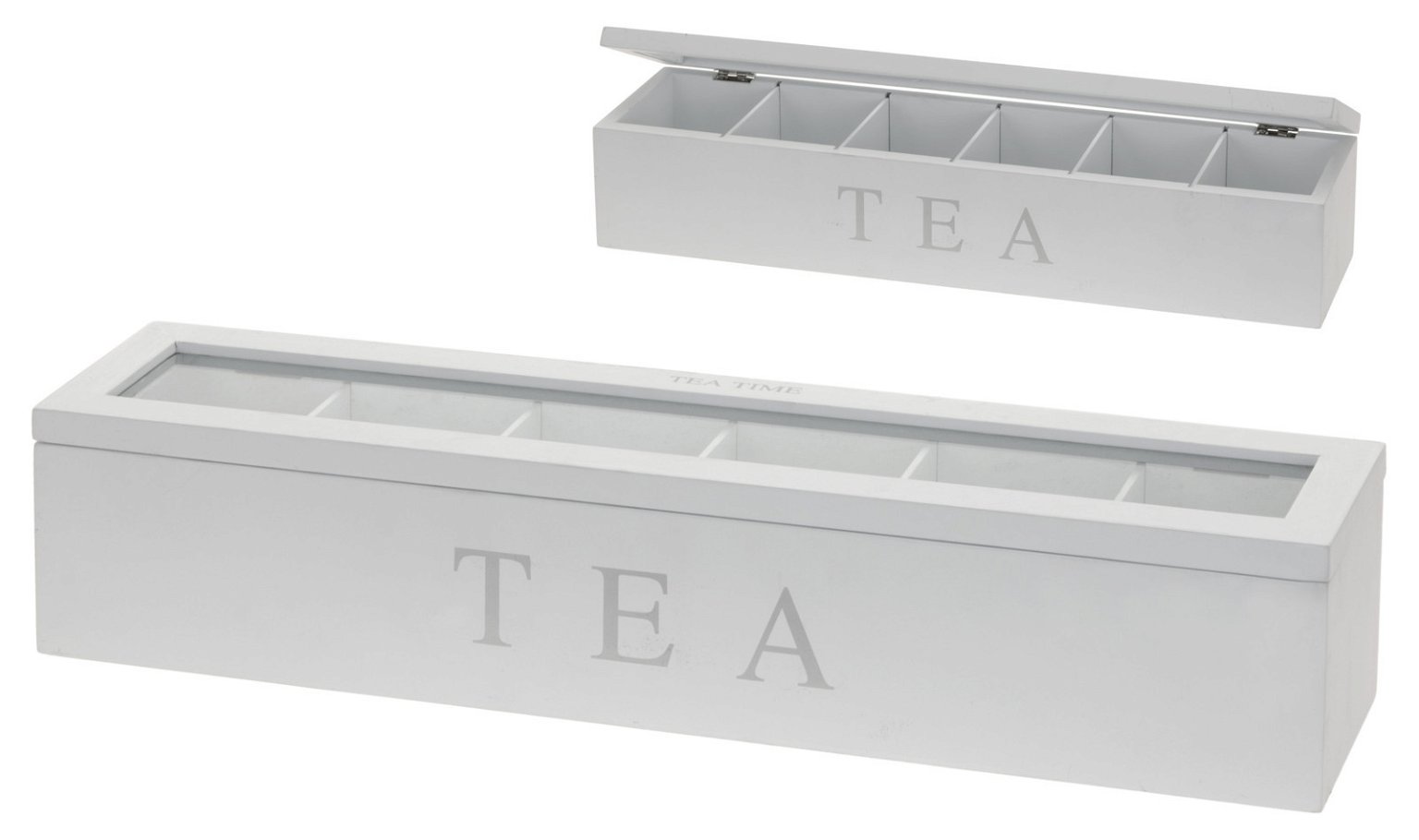Dekoratyvinė arbatos dėžutė, baltos sp., 43 x 9 x 8,7 cm