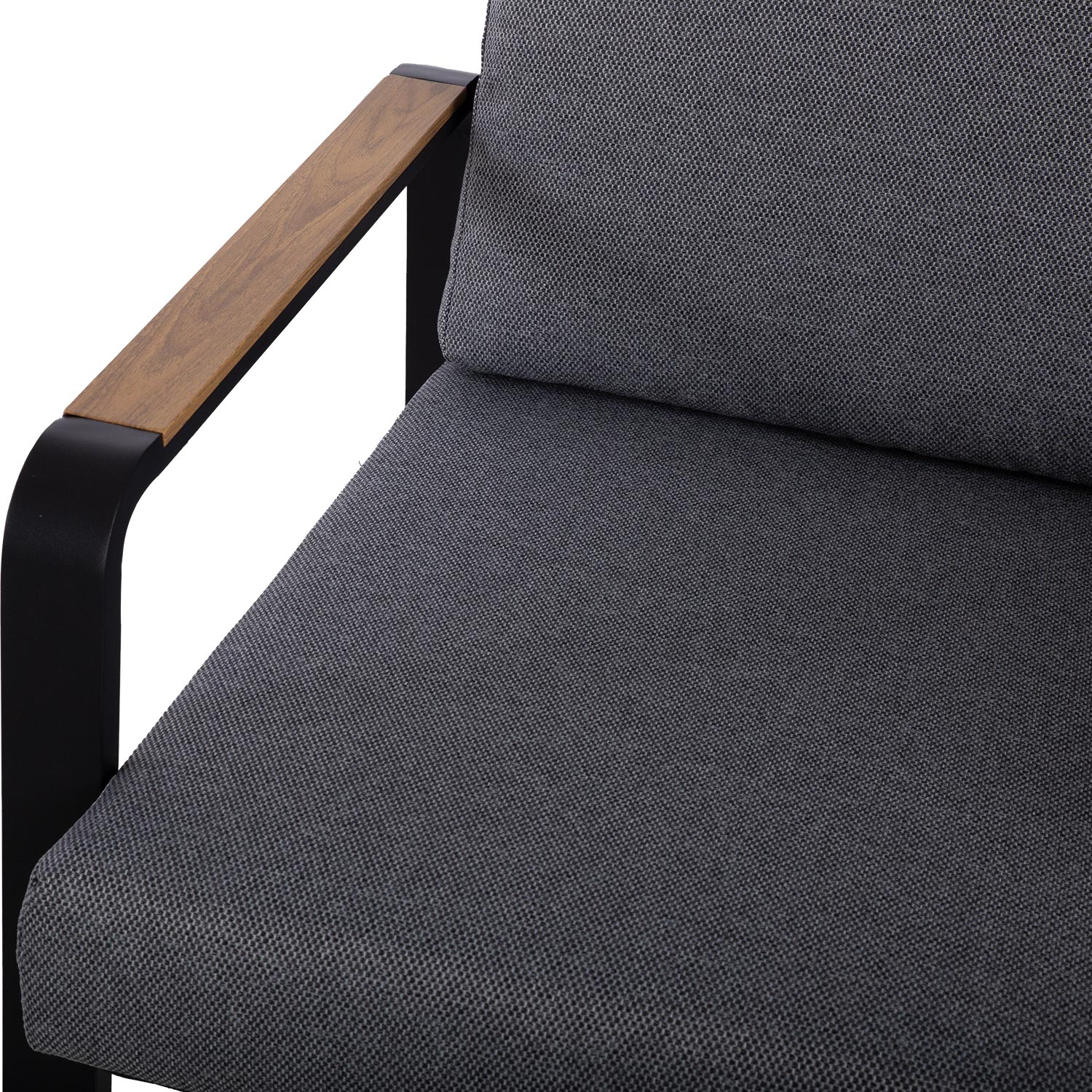 Lauko baldų komplektas Home4you Lona, juodas/pilkas, 5 vietų - 5