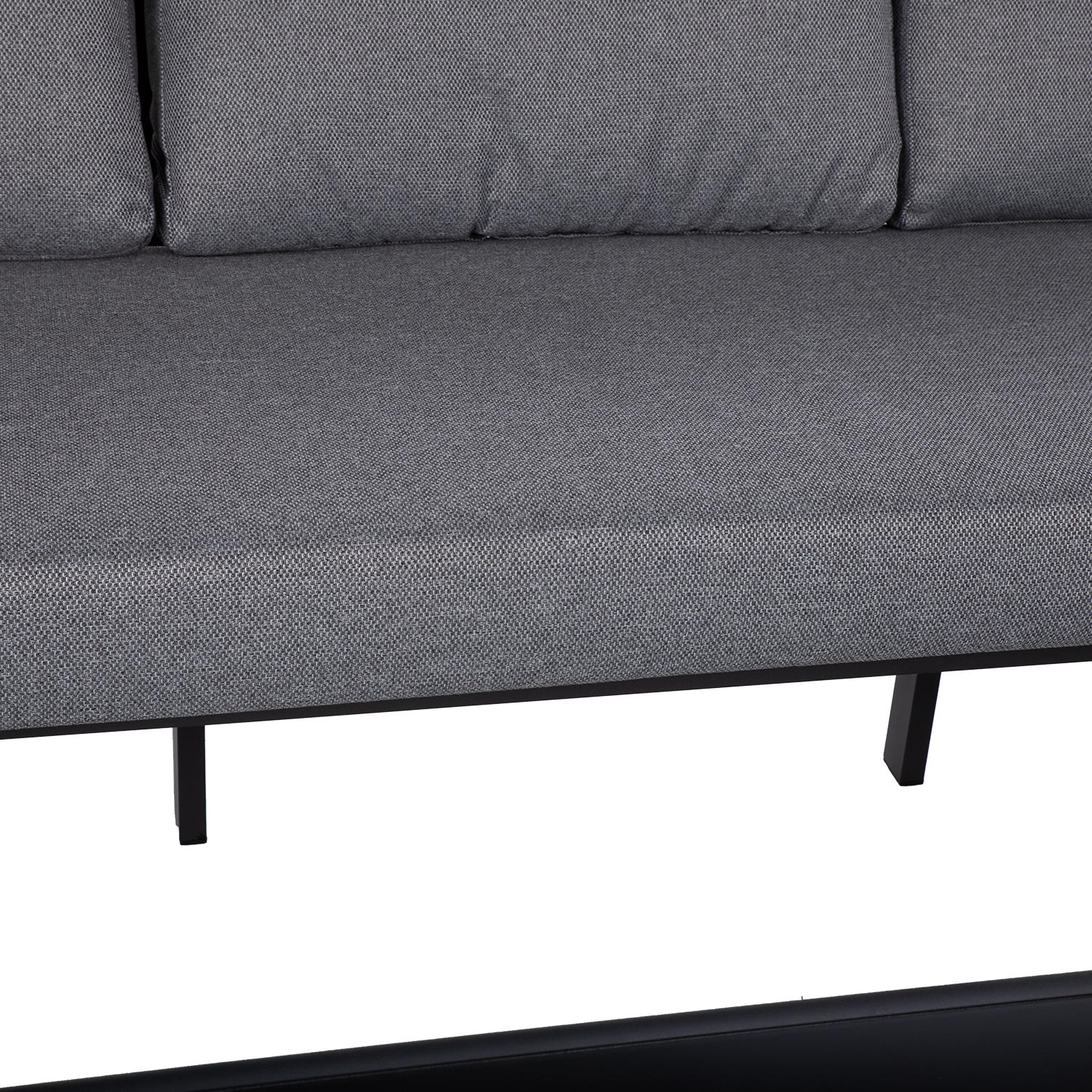 Lauko baldų komplektas Home4you Lona, juodas/pilkas, 5 vietų - 6