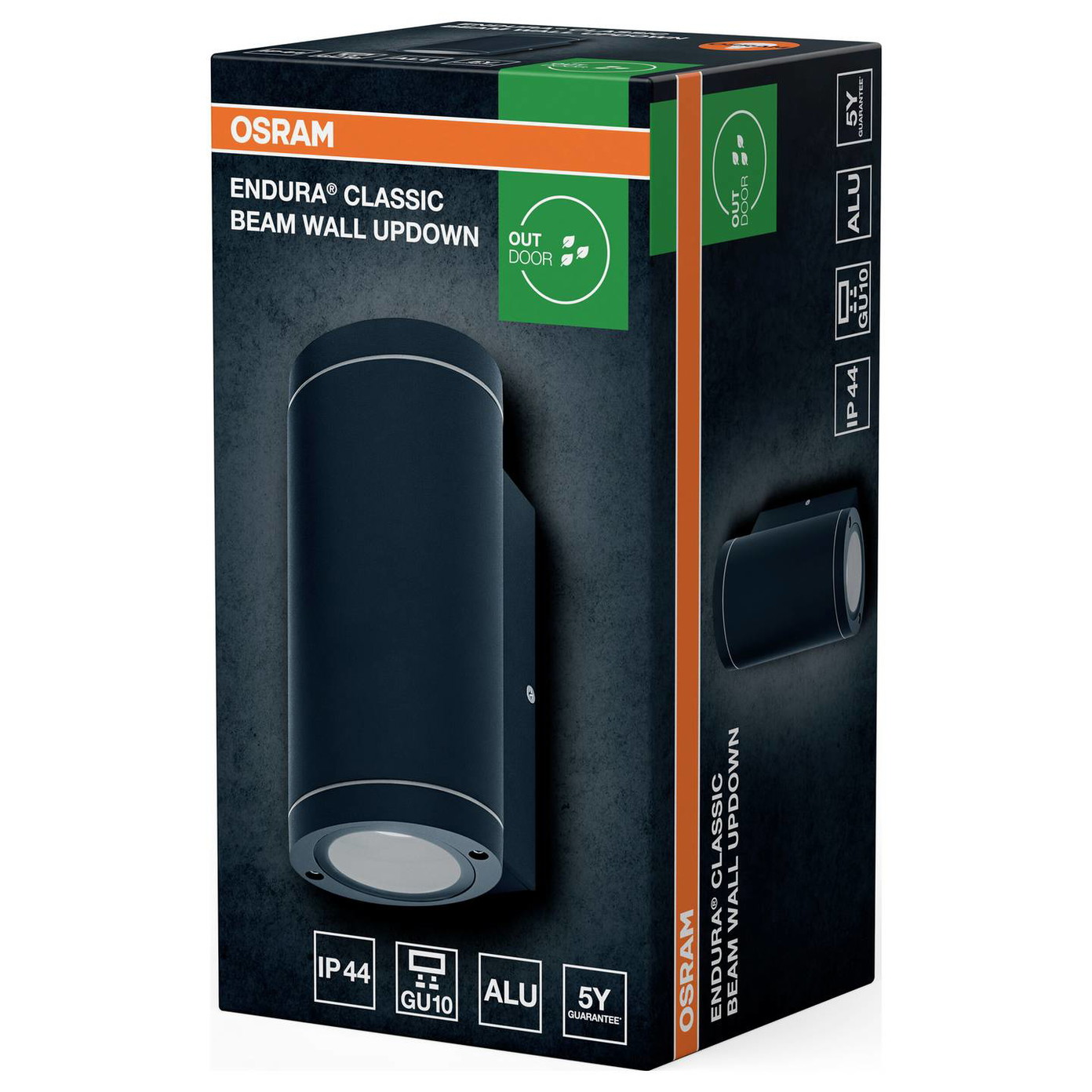 Sieninis lauko šviestuvas OSRAM Endura Beam, IP44, GU10, max 2 x 35 W, pilkos sp., h20 cm - 3