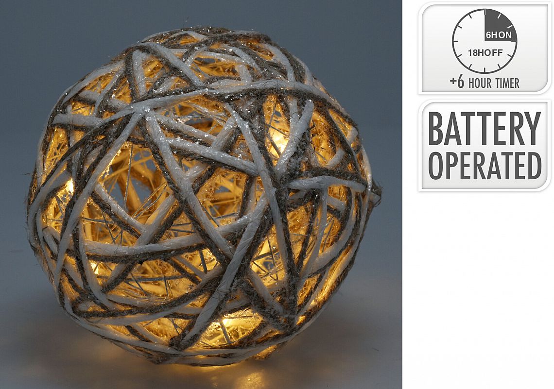 Elektrinė LED dekoracija BURBULAS, 10 LED, šiltai baltos sp 6/18val. laikmatis 2xAA, ø15cm - 3