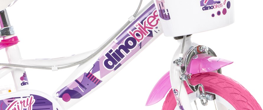 Vaikiškas dviratis Dino Bikes Fairy, baltas/įvairių spalvų, 12" - 3