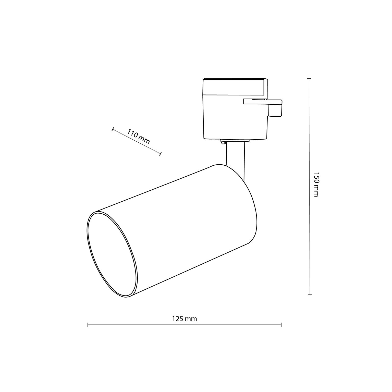 Kryptinis šviestuvas TK LIGHTING TRACER BLACK, 1 x GU10 max 10W - 2
