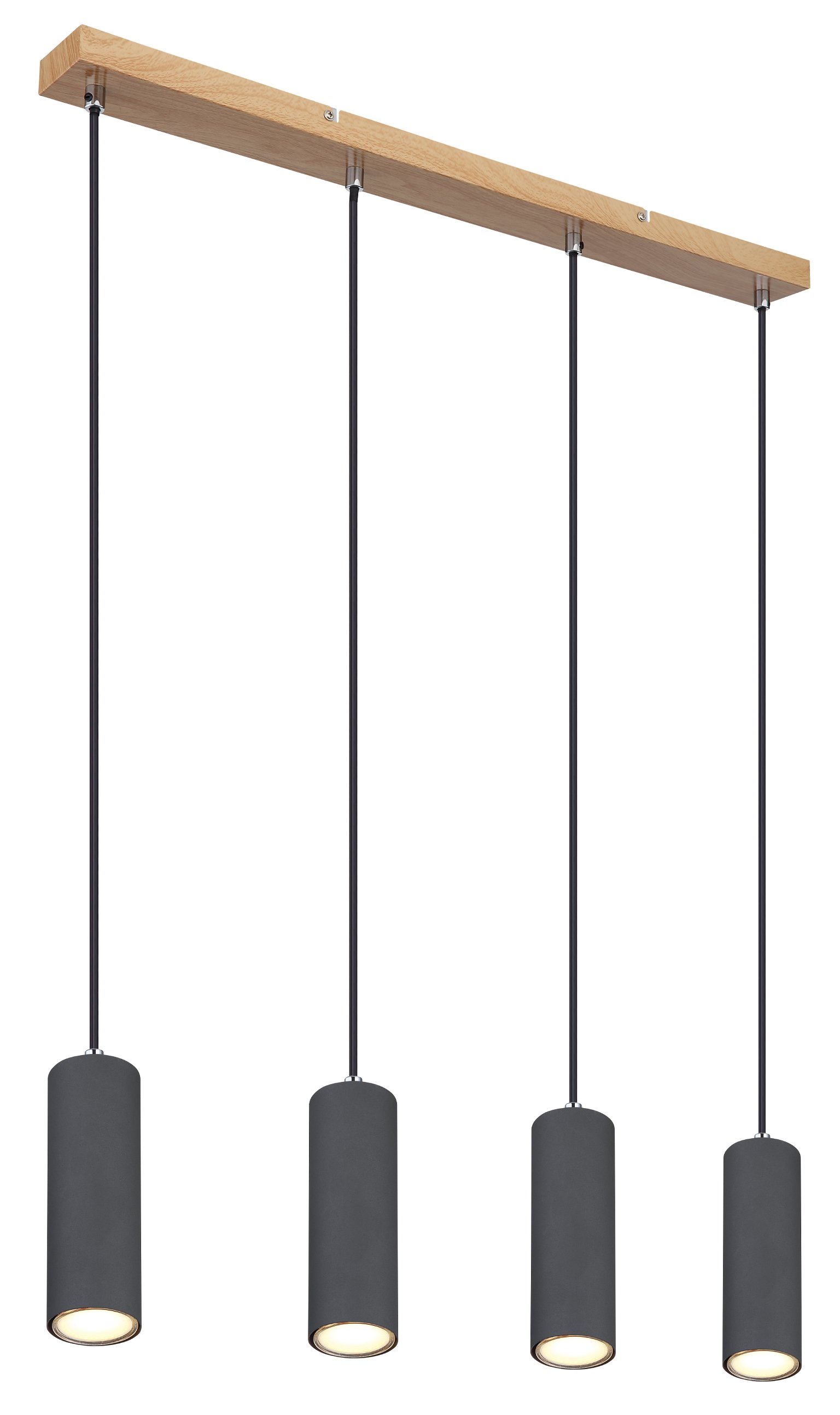Pakabinamas šviestuvas GLOBO Robby, 4 x GU10, 35W, medžio/ matinės juodos sp., 6x65x120 cm - 1