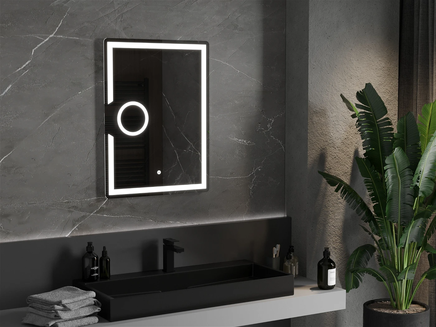 Vonios veidrodis Mexen Onyx su LED apšvietimu ir šildymo kilimėliu, 60 x 80 cm - 2