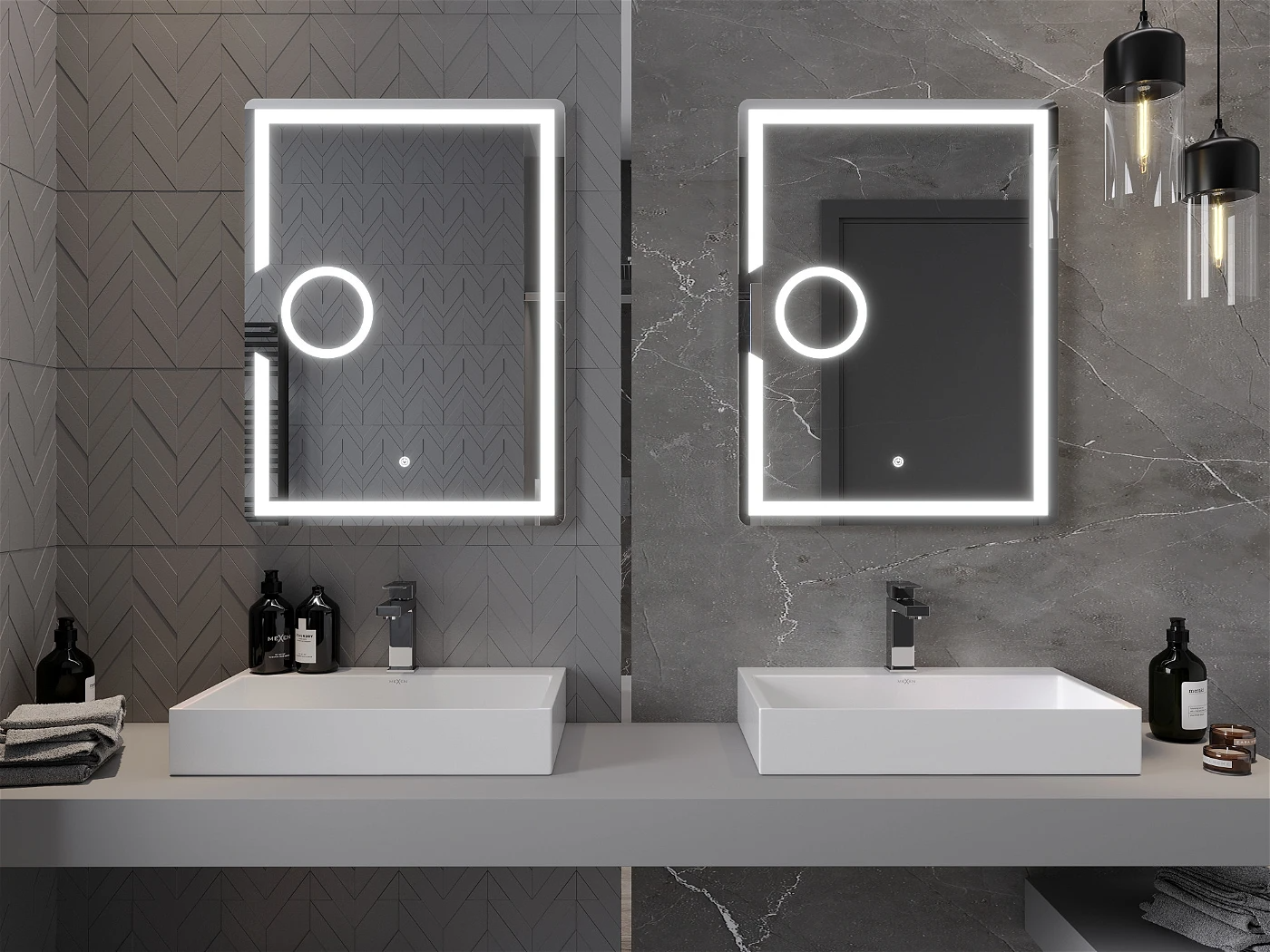 Vonios veidrodis Mexen Onyx su LED apšvietimu ir šildymo kilimėliu, 60 x 80 cm - 3
