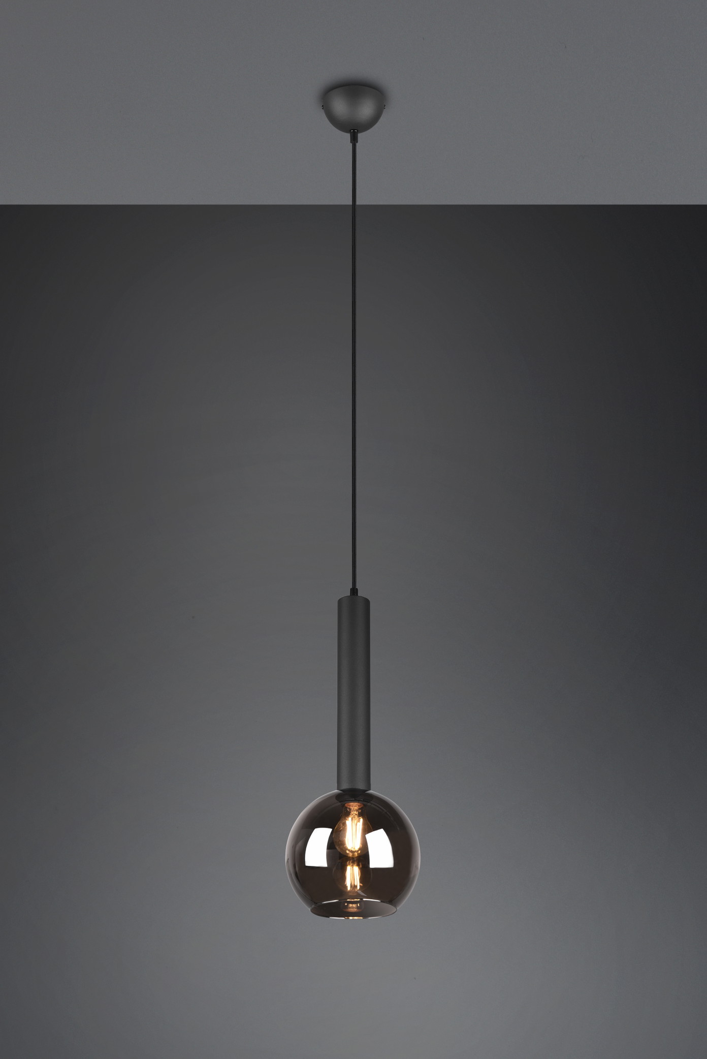 Pakabinamas šviestuvas TRIO CLAYTON, 1 x E27, max 28W, juodos sp., ø20 x h150 cm-0