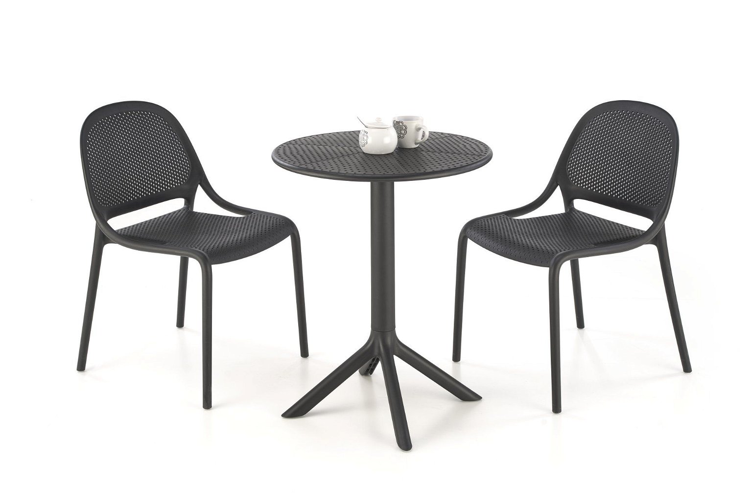 Lauko stalas CALVO, 60x60x72 cm, juodas