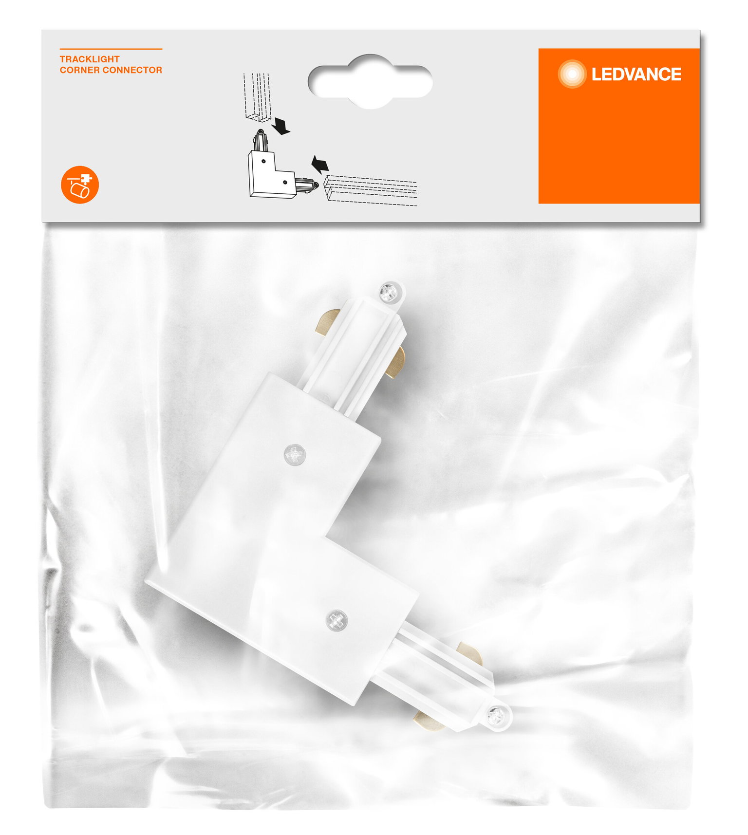 Vienfazio taškinių šviestuvų bėgelio jungtis LEDVANCE TRACKLIGHT, kampinė, balta - 3
