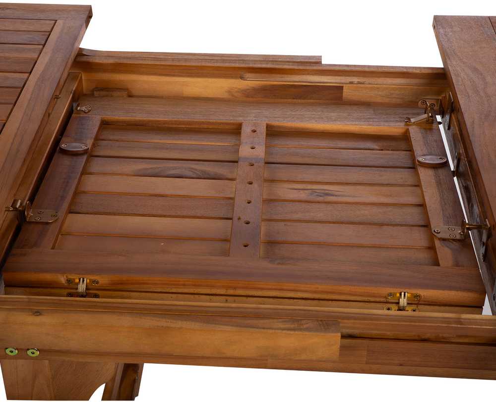 Išskleidžiamas lauko stalas FABIOLA 285/225/165x100xH75cm, akacijos mediena - 3