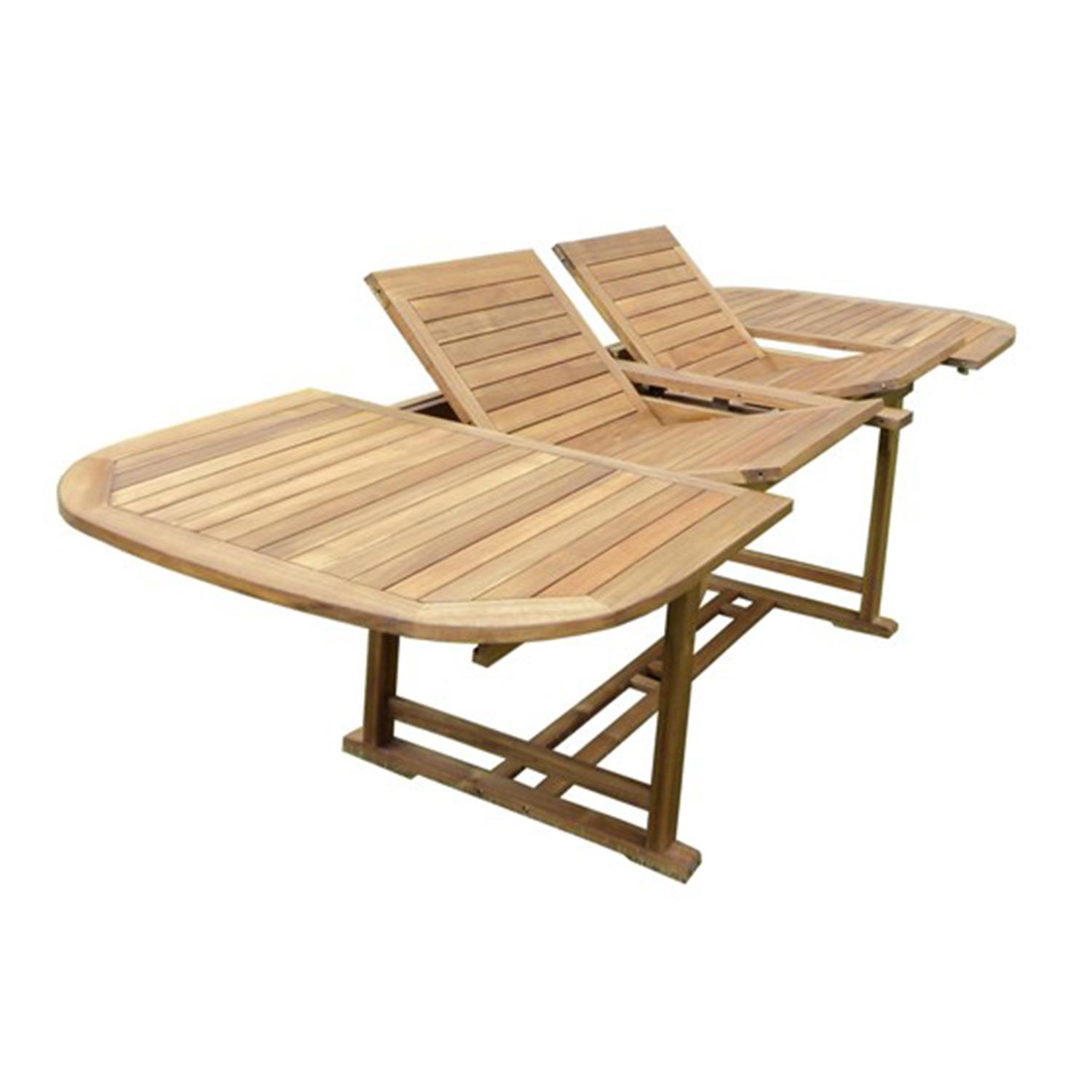 Išskleidžiamas lauko stalas FABIOLA 285/225/165x100xH75cm, akacijos mediena-0