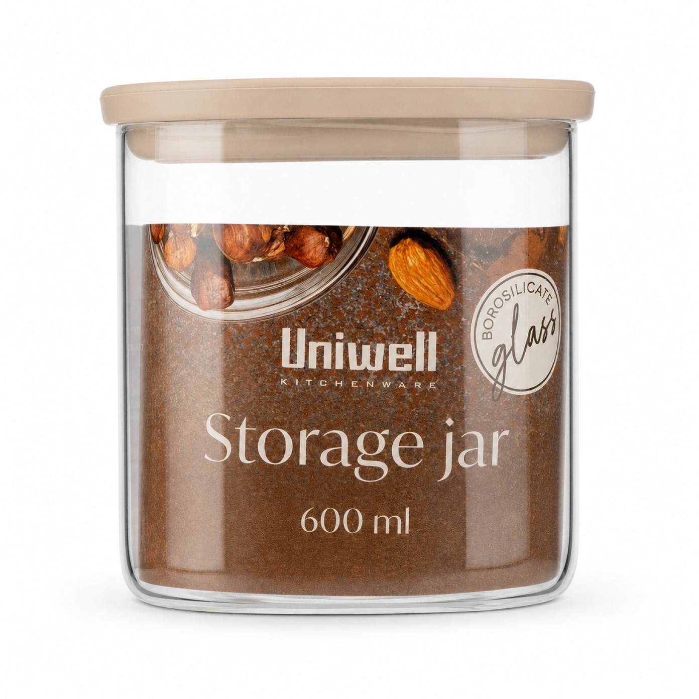 Stiklinis birių produktų indas UNIWELL BARO, 600 ml-0