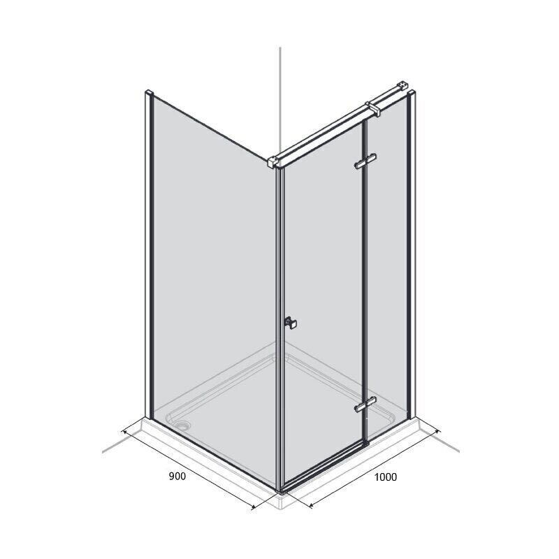 Dušo kabina AQUALUX Hinged 90x100, dešininė - 4