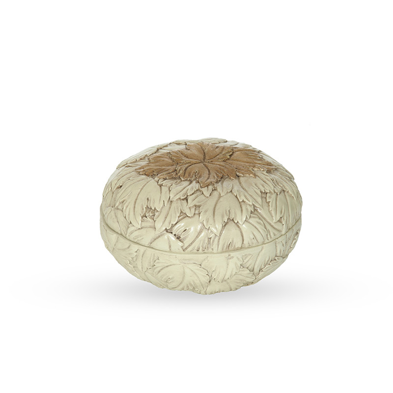 Dekoratyvinė papuošalų dėžutė su dangt. SAVEX ANTIQUE, gelsvos sp., 8 x 13 cm-0