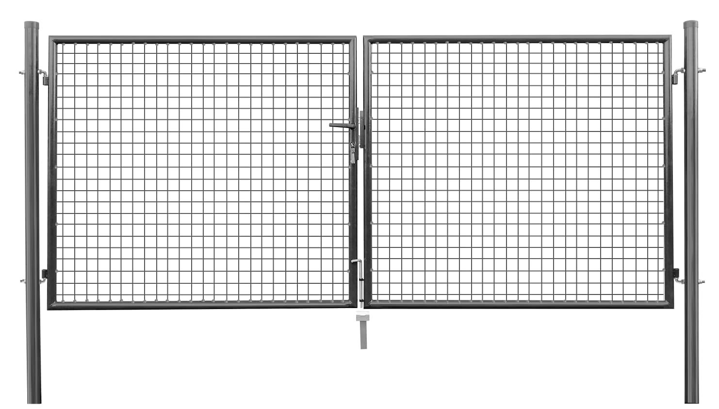 Dvigubi vartai, karštai cinkuoti, pilkos sp., 1500 x 4000 mm