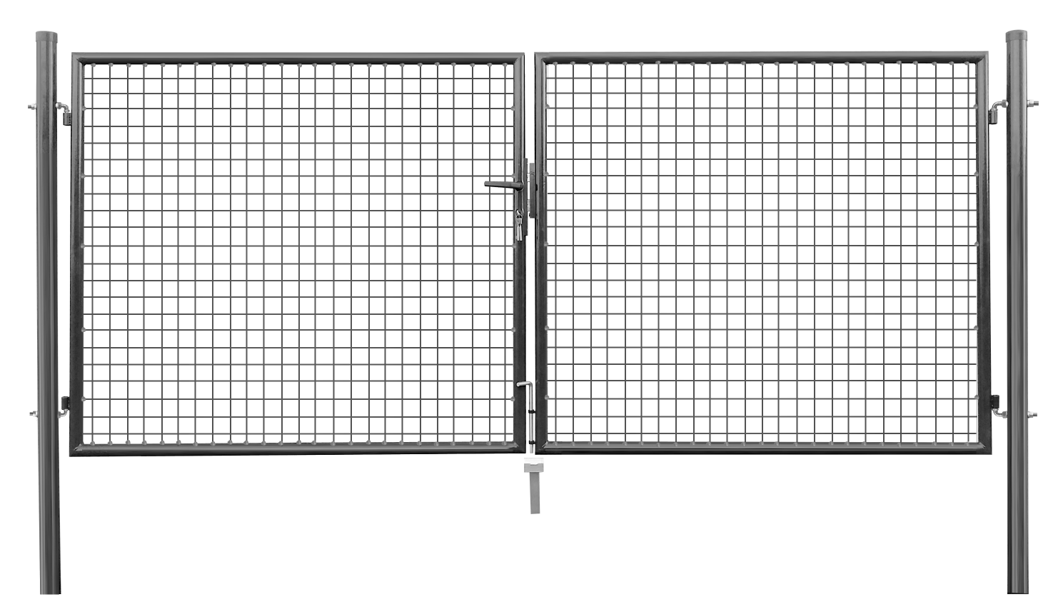 Dvigubi vartai, karštai cinkuoti, pilkos sp., 1500 x 4000 mm-0