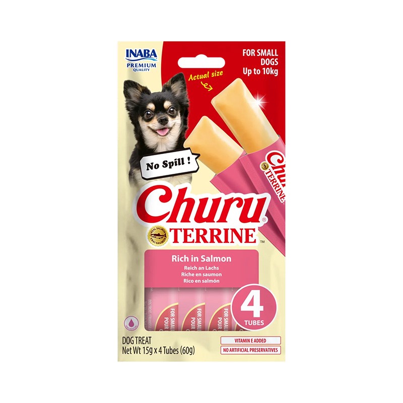 Skanėstas mažų veislių šunims CHURU Terrine, su lašiša, 4 vnt-0