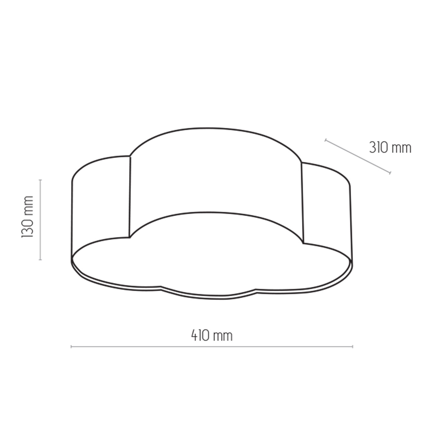 Vaikiškas lubinis šviestuvas TK LIGHTING CLOUD 2, 2xE27,  LED 15W, pilkas - 3