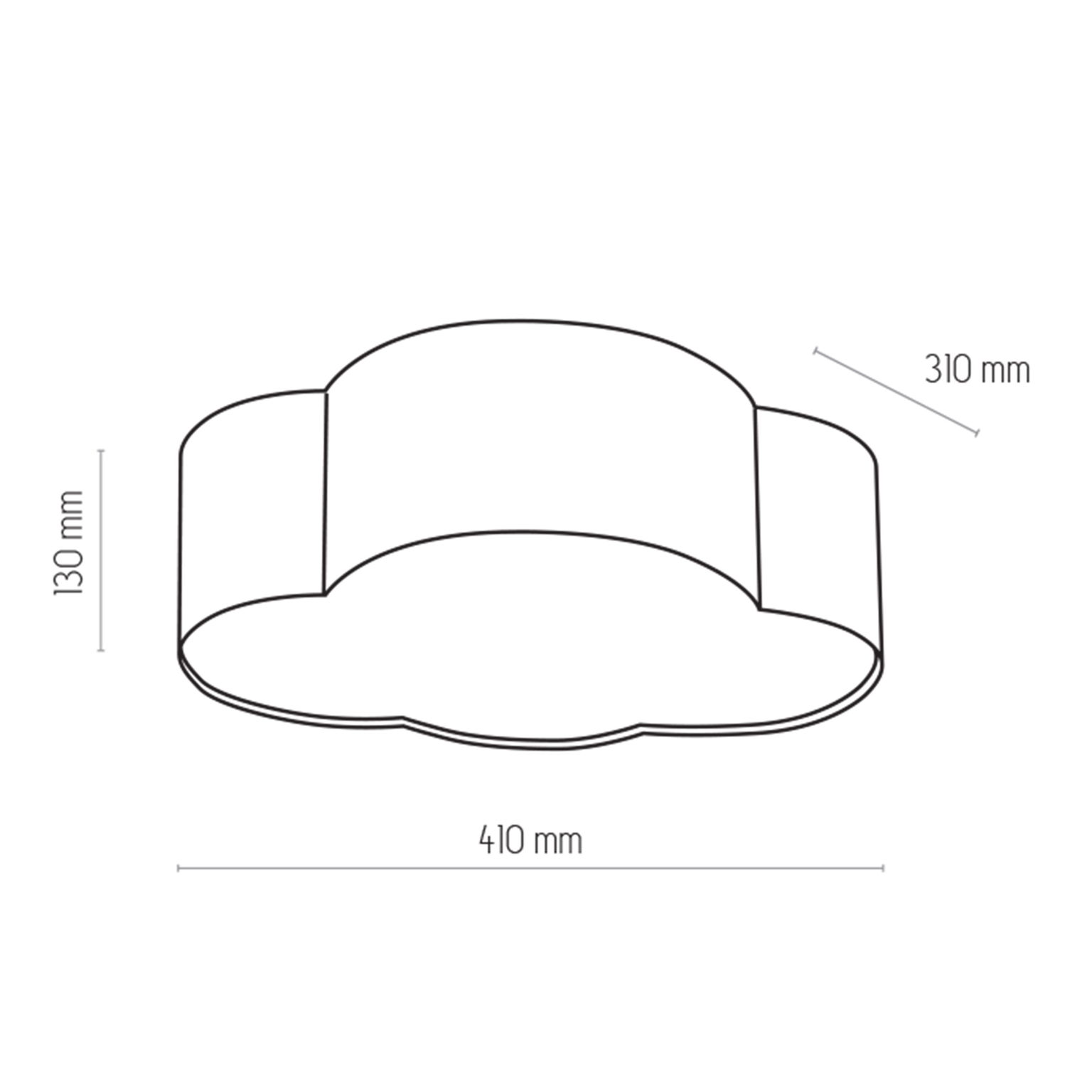 Vaikiškas lubinis šviestuvas TK LIGHTING CLOUD 2, 2xE27,  LED 15W, pilkas-2