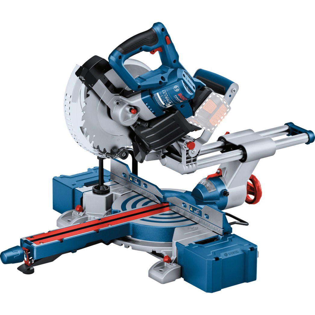 Akumuliatorinės skersinio pjovimo staklės BOSCH PRO GCM 18V-216 D, 18 V (be akum. ir krov.)-0