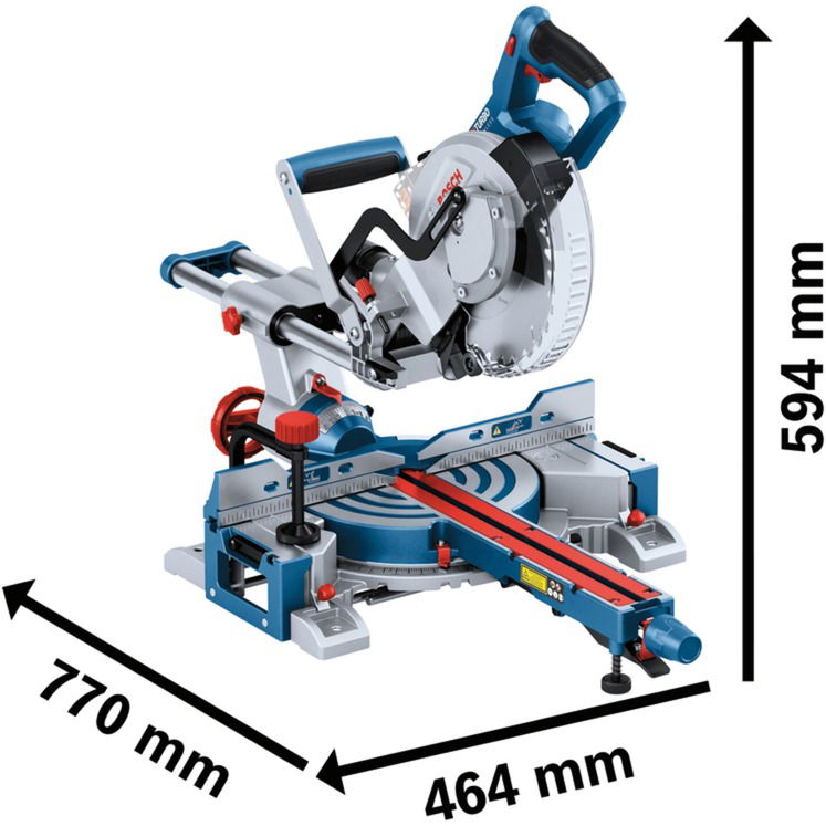 Akumuliatorinės skersinio pjovimo staklės BOSCH PRO GCM 18V-216 D, 18 V (be akum. ir krov.) - 4