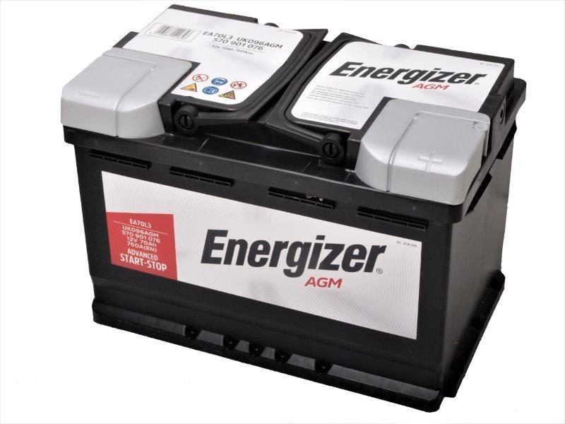 Akumuliatorius ENERGIZER AGM EA70-L3, 70 Ah, 760 A, 190 x 278 x 175 mm - 2