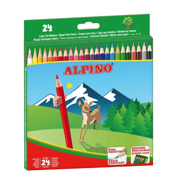 Spalvoti pieštukai ALPINO, 24 spalvų-0