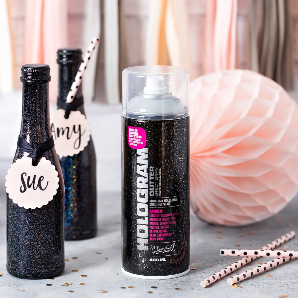 Dekoratyvinis lakas MONTANA HOLOGRAM GLITTER 3D, skaidrus su blizgučiais, 400 ml-1