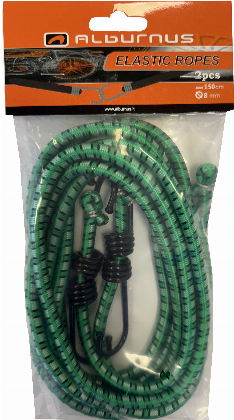Elastinės krovinio tvirtinimo virvutės ALBURNUS, 2 vnt, 150 cm-1