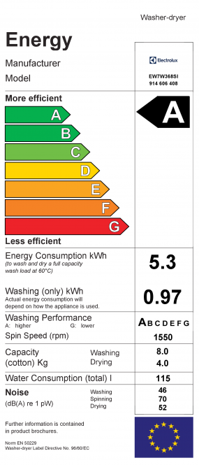 Įmontuojama skalbimo mašina Electrolux EW7W368SI, 8 kg, balta - 5