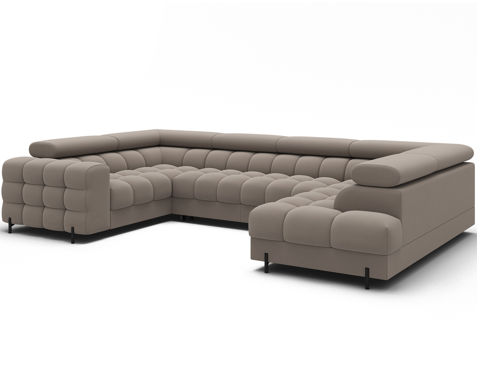 Kampinė sofa - lova Fectory, smėlio sp., 346 x 205 cm x 93 cm - 3