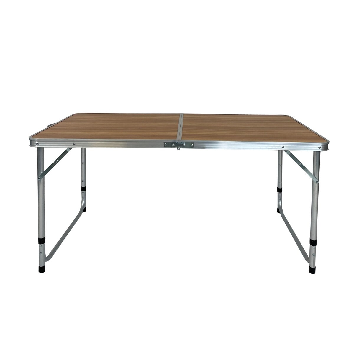 Turistinis sulankstomas stalas, 120x60x55-70 cm, medienos spalvos-1