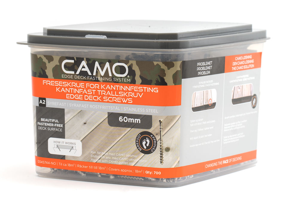 Nerudijančio plieno medsraigčiai, nematomam terasų tvirtinimui, CAMO ProTech A2, 60mm, 700 vnt-0