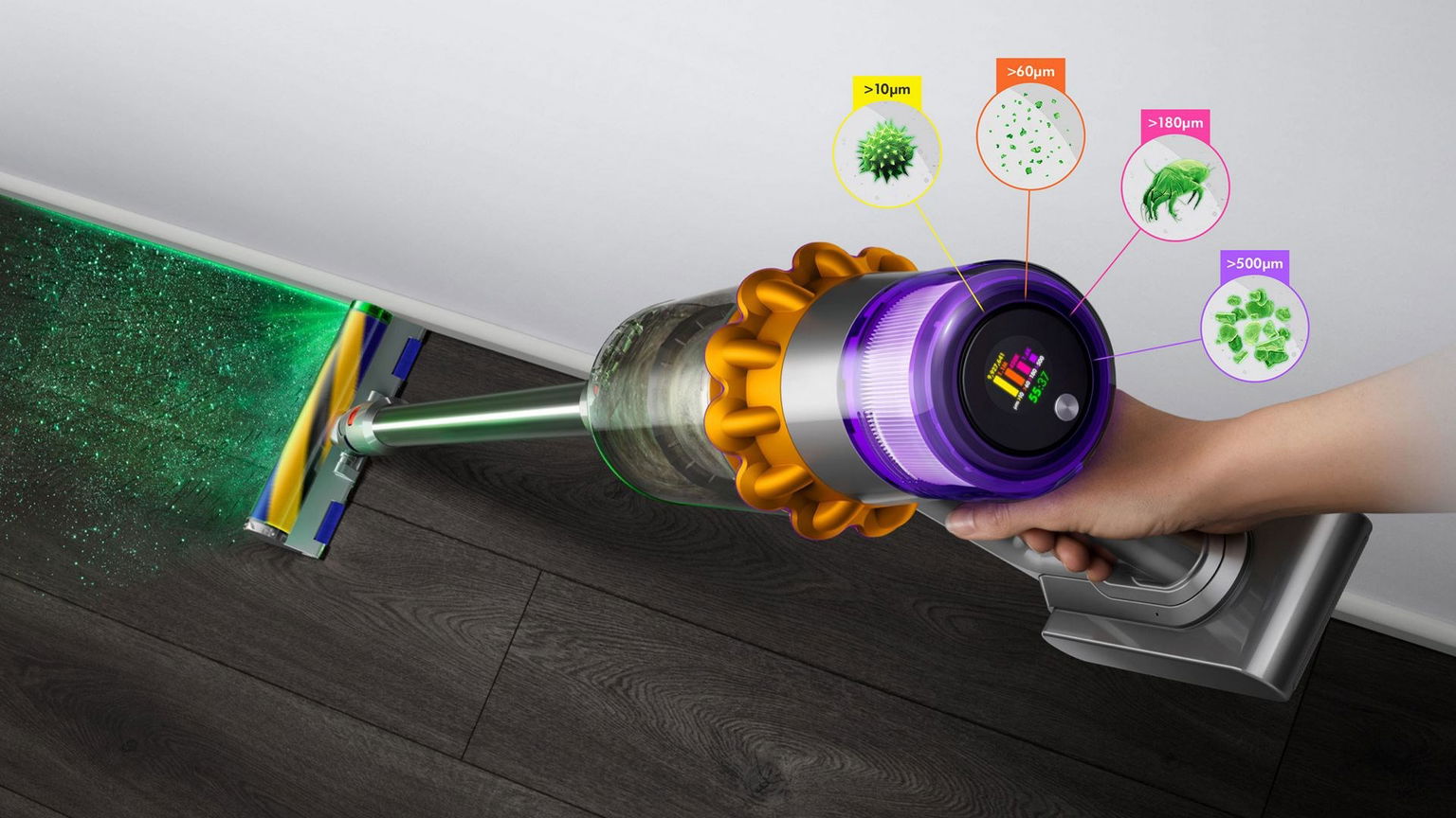 Belaidis dulkių siurblys-šluota DYSON V15 DETECT ABSOLUTE - 5
