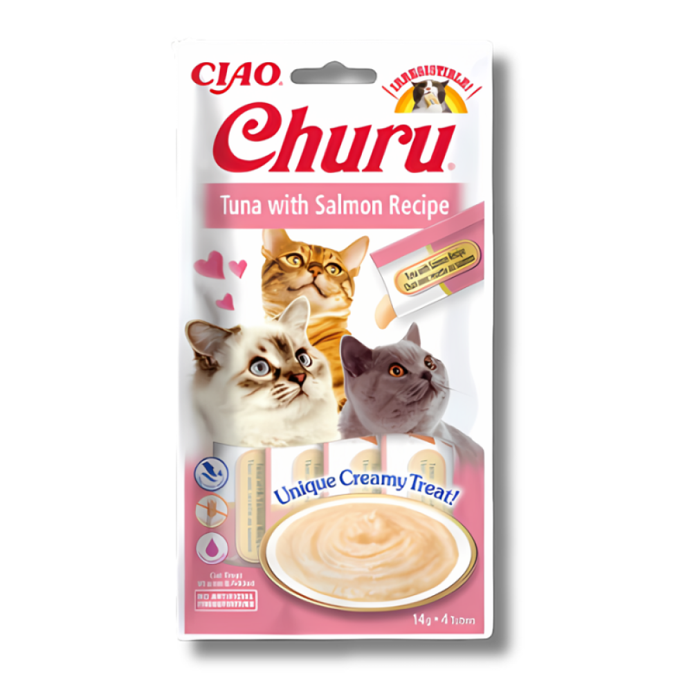 Skanėstas katėms CHURU, su tunu ir lašiša, 4 vnt-0