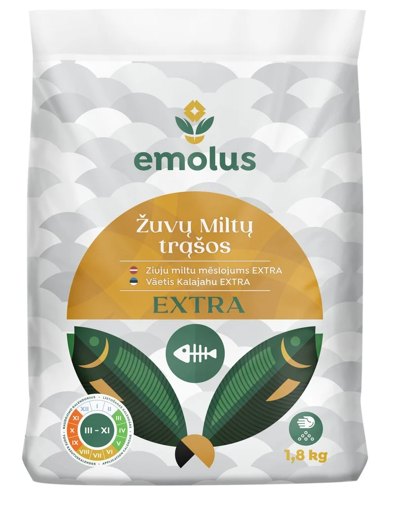 Organinės trąšos - žuvų miltai EMOLUS Extra, 1,8 kg