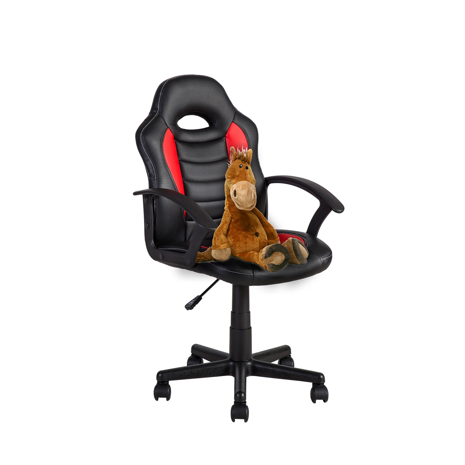 Biuro kėdė FORMULA-1 55x56xH88,5-99,5cm, juoda/raudona - 2