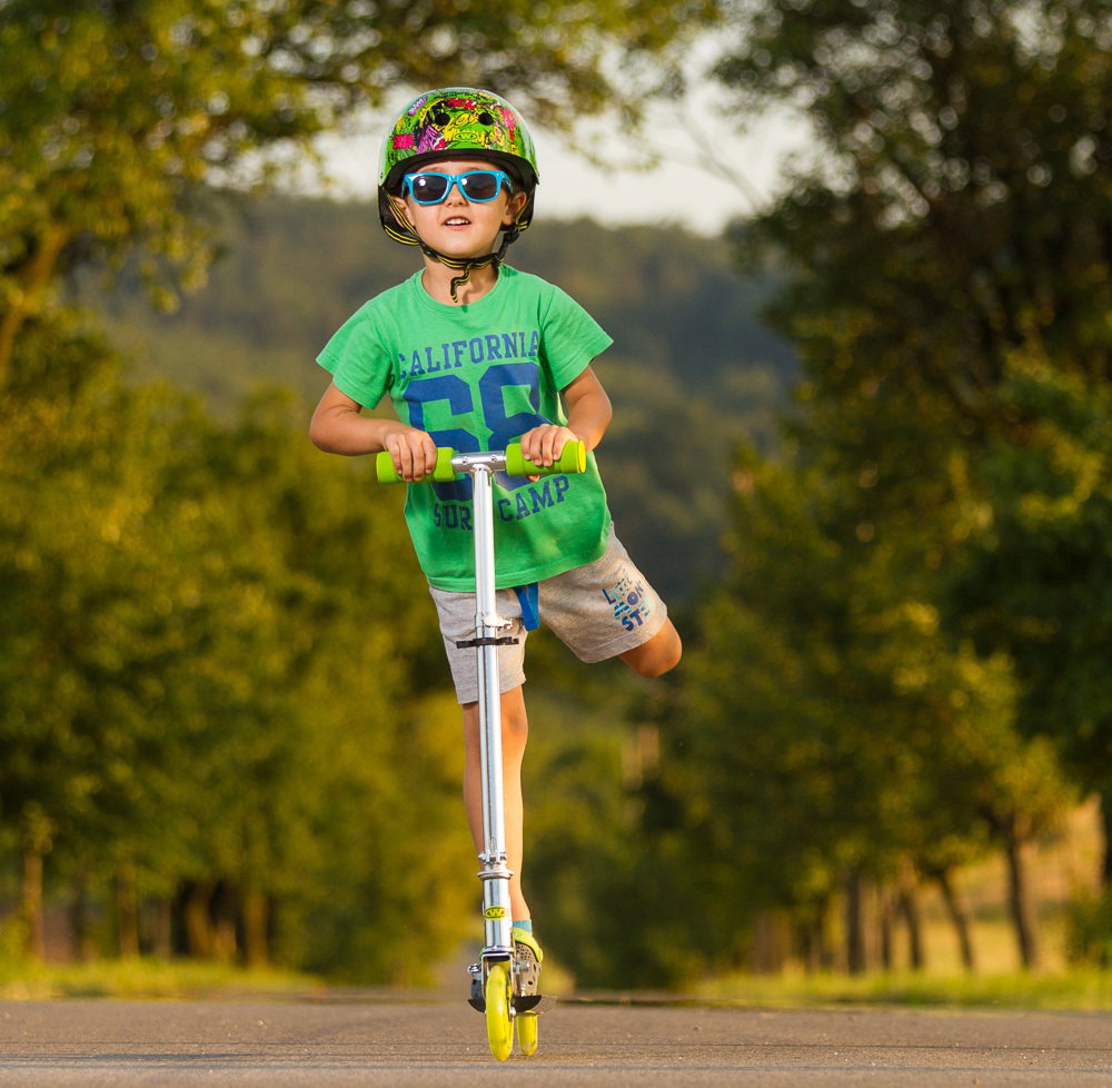 Sulankstomas paspirtukas su šviečiančiais ratukais Worker Racer Urban Boy - 5