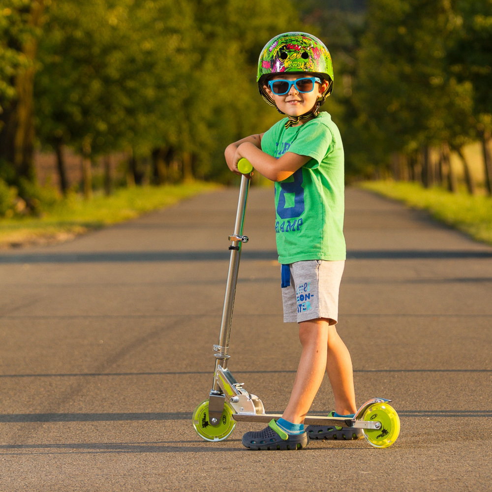Sulankstomas paspirtukas su šviečiančiais ratukais Worker Racer Urban Boy - 4