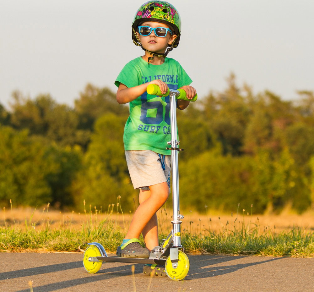 Sulankstomas paspirtukas su šviečiančiais ratukais Worker Racer Urban Boy - 6