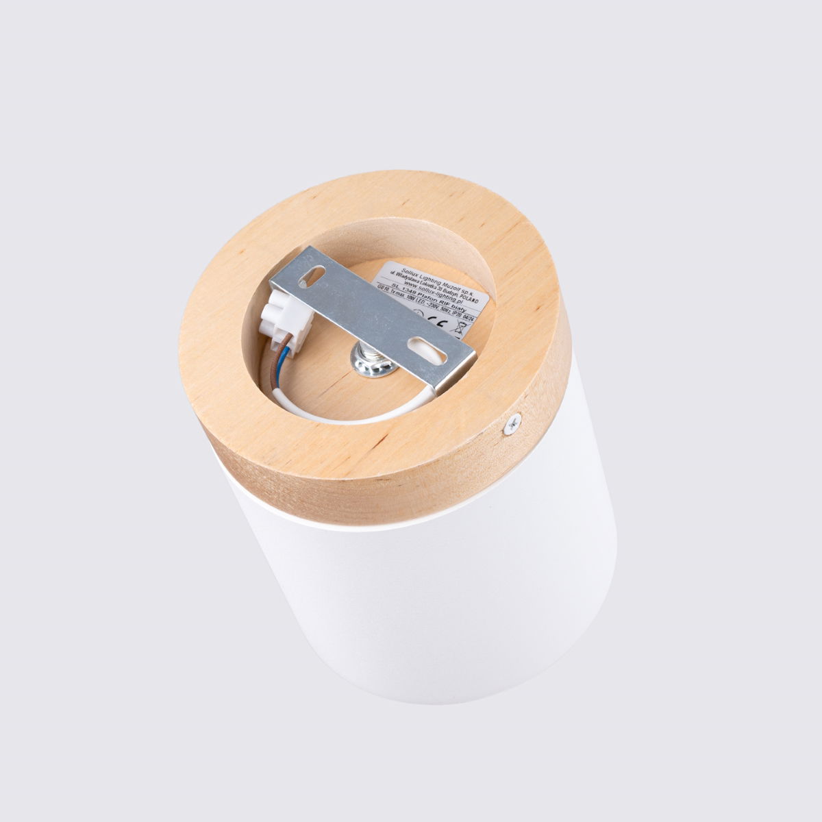 Lubinis šviestuvas SOLLUX RIF, 1xGU10, max 10 W LED, balta/natūrali mediena - 4