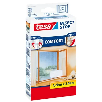 Apsauginis langų tinklelis TESA Comfort, 1,2 x 2,4 m, baltos sp.